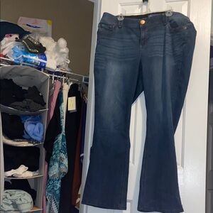 Democracy Blue Flare Wide Leg Jeans